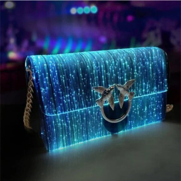 Bags | Purse Clutch Light Up Multi Color Led Fiber Optic Get Ready For ...